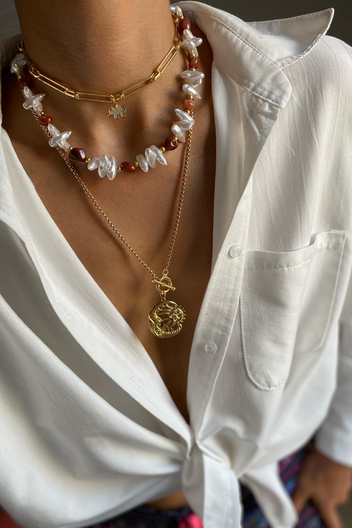 Akik Taşı Kolye Seti (Tüm Set) 