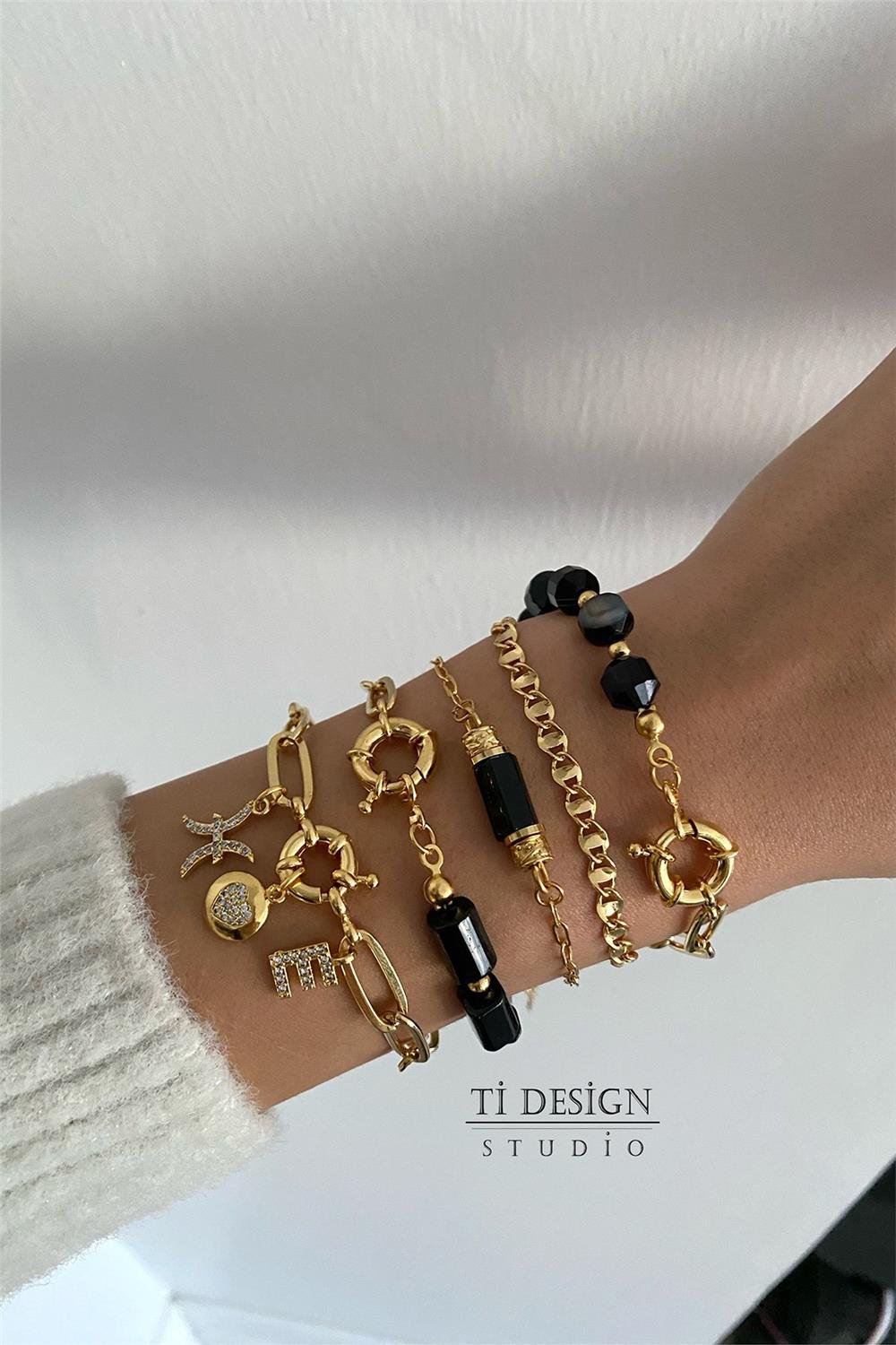 Akik Taşı Tasarım Bileklik Seti (Tüm Set)