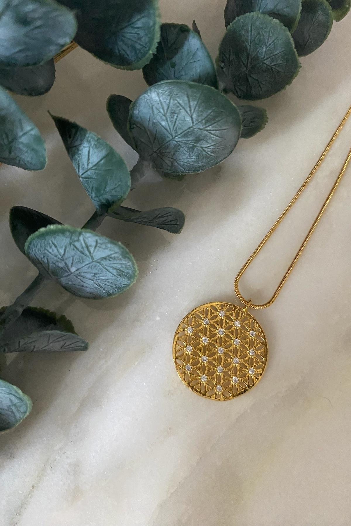 Altın Kaplama Tasarım Kolye Seti (Tüm Set)