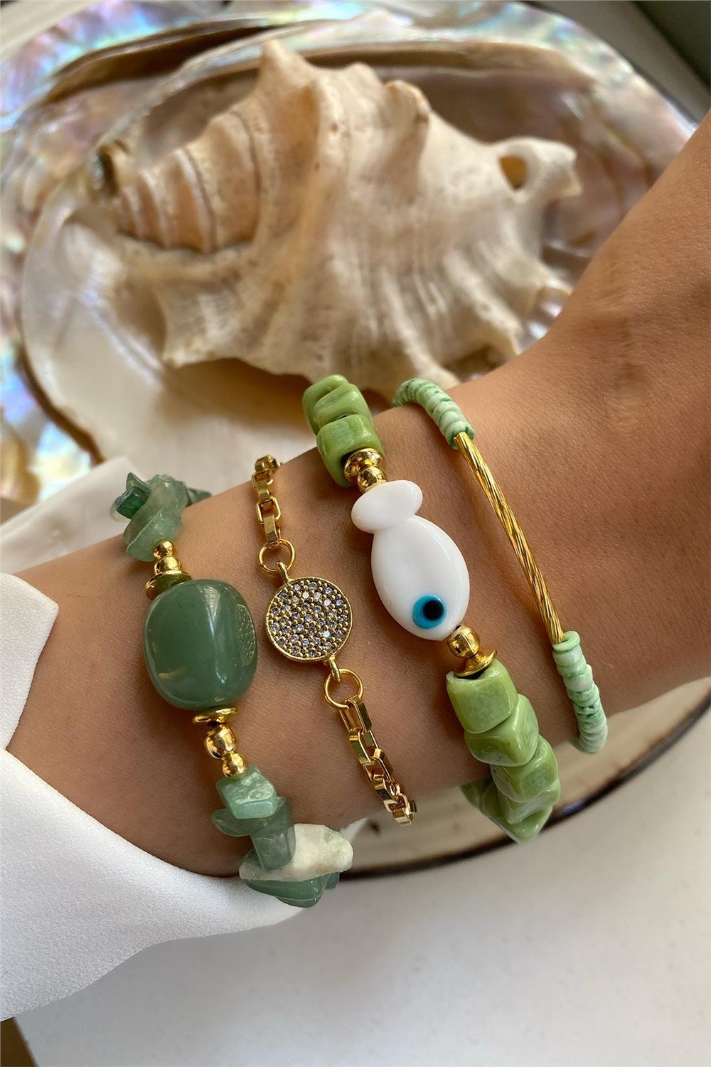 Aventurin Taşı Bileklik Seti (Tüm Set)