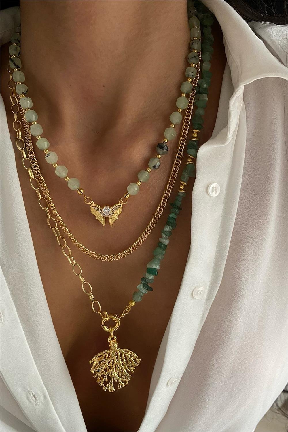 Aventurin Taşı Kolye Seti (Tüm Set),