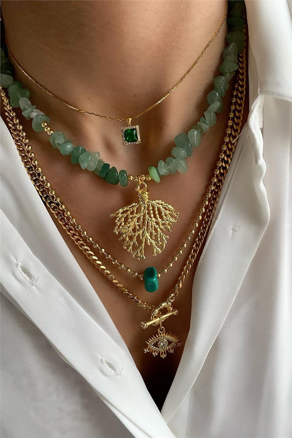 Aventurin Taşı Kolye Seti (Tüm Set),