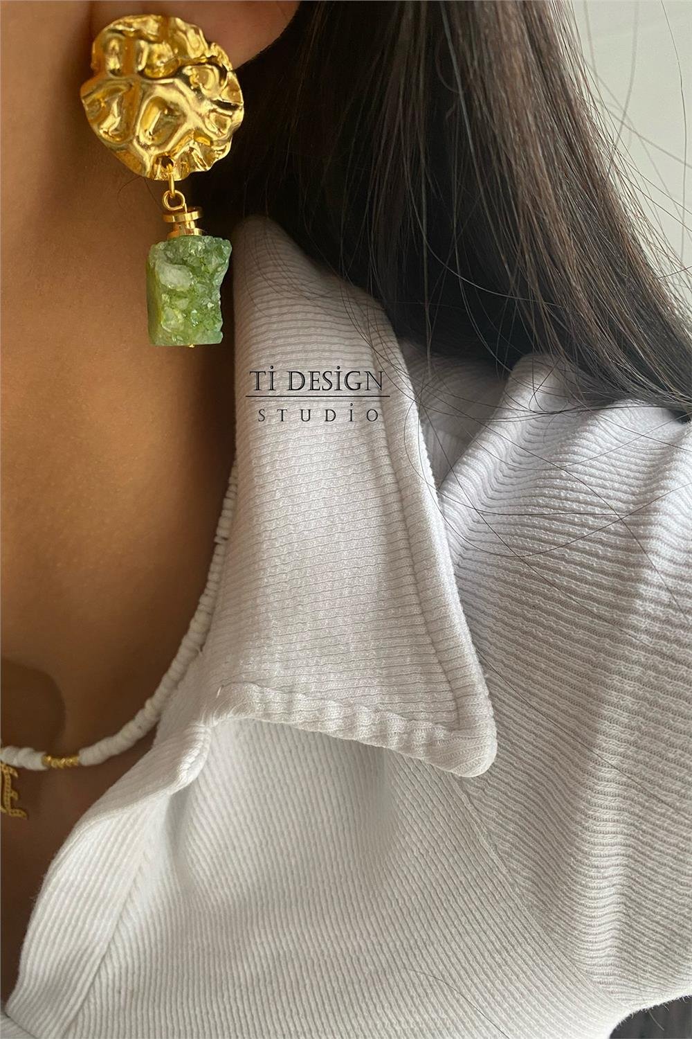 Aventurin Taşı Tasarım Küpe