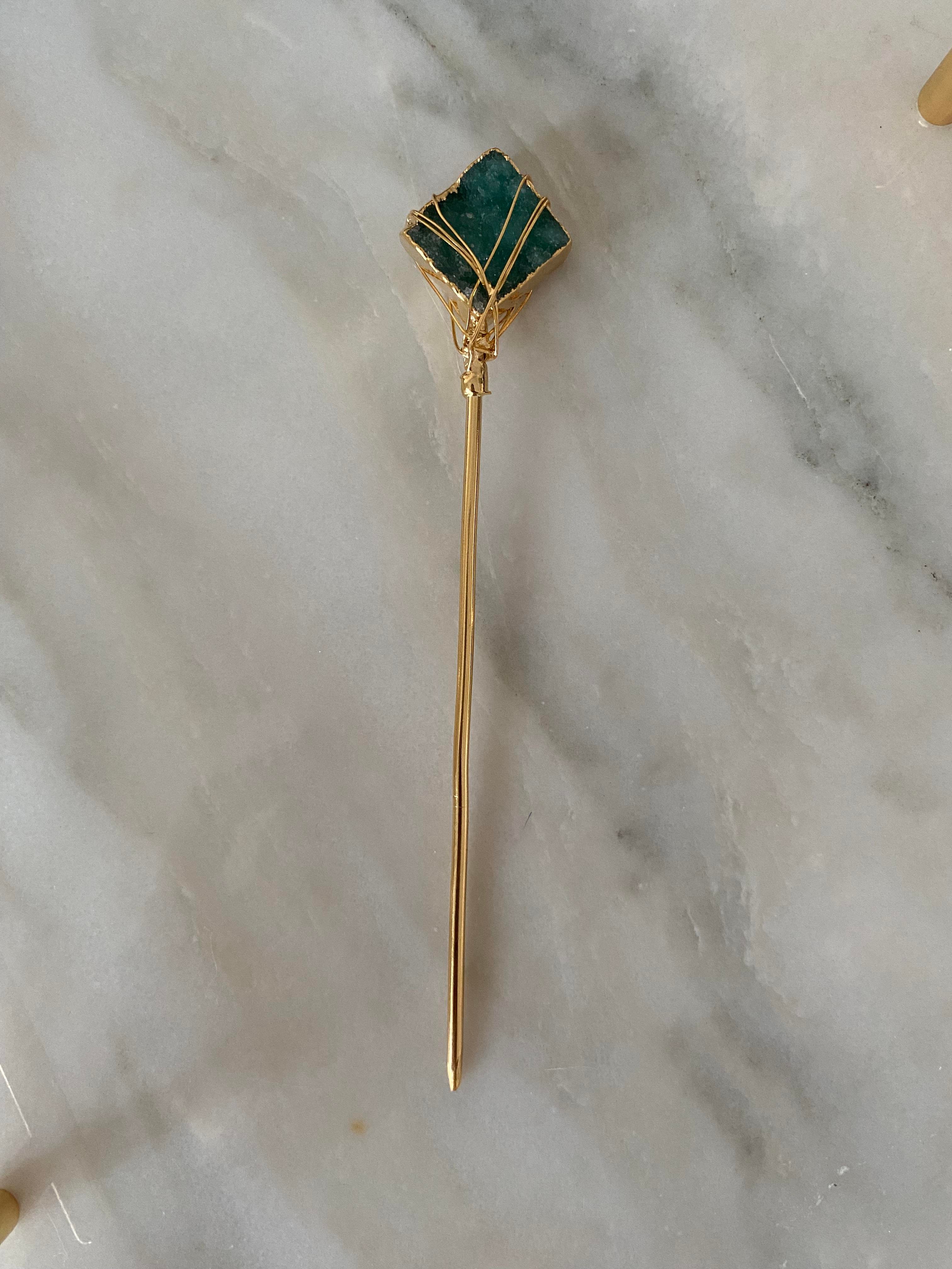 Aventurin Taşı Topuz Tokası