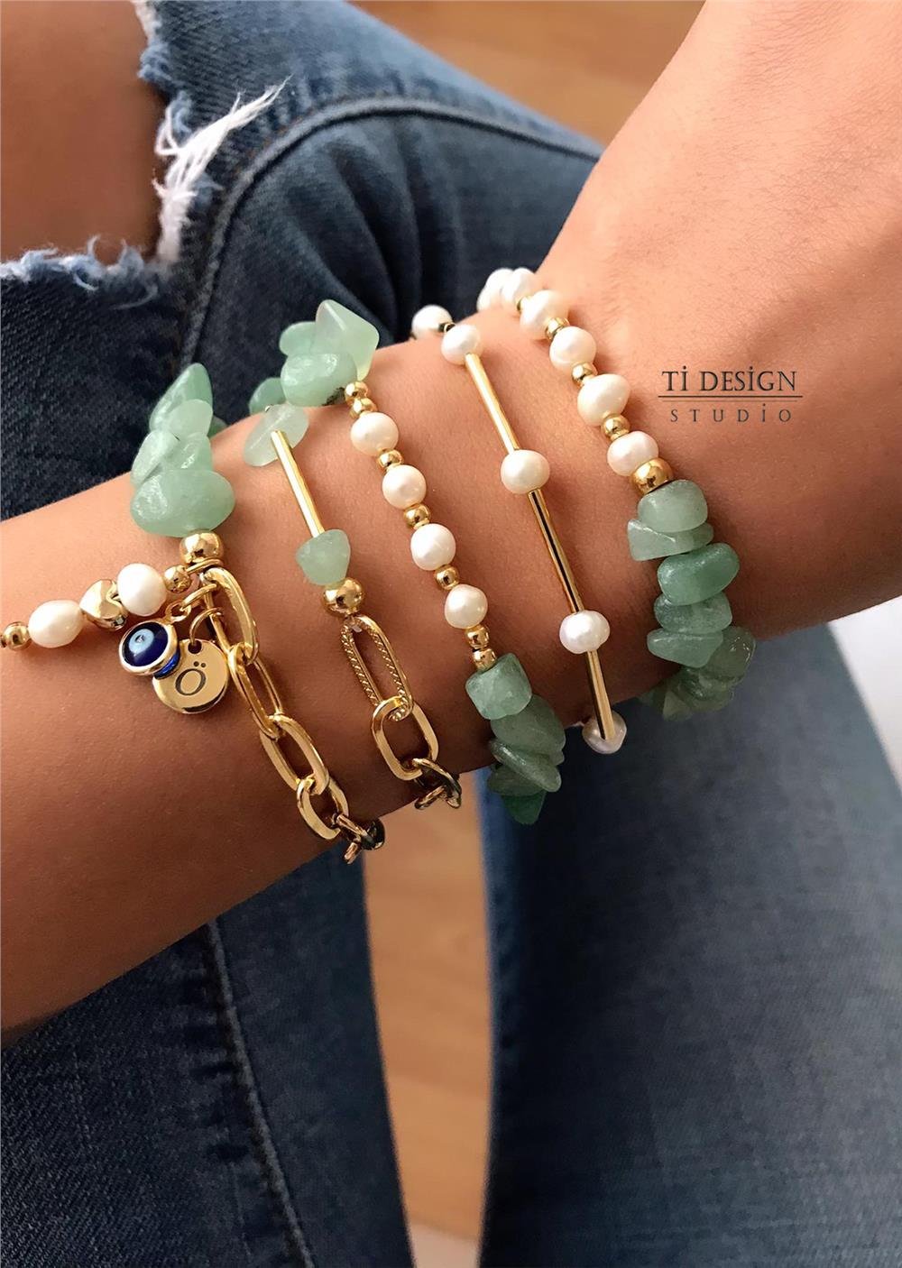 Aventurin&inci Bileklik Seti (Tüm Set)