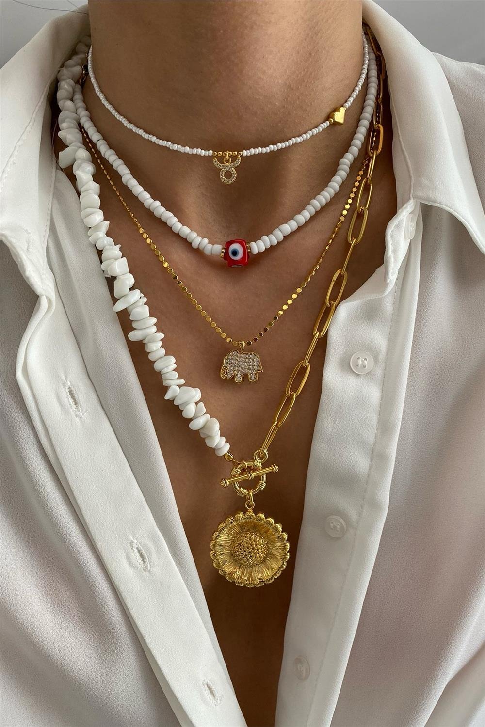 Ay Taşı Kolye Seti (Tüm Set)