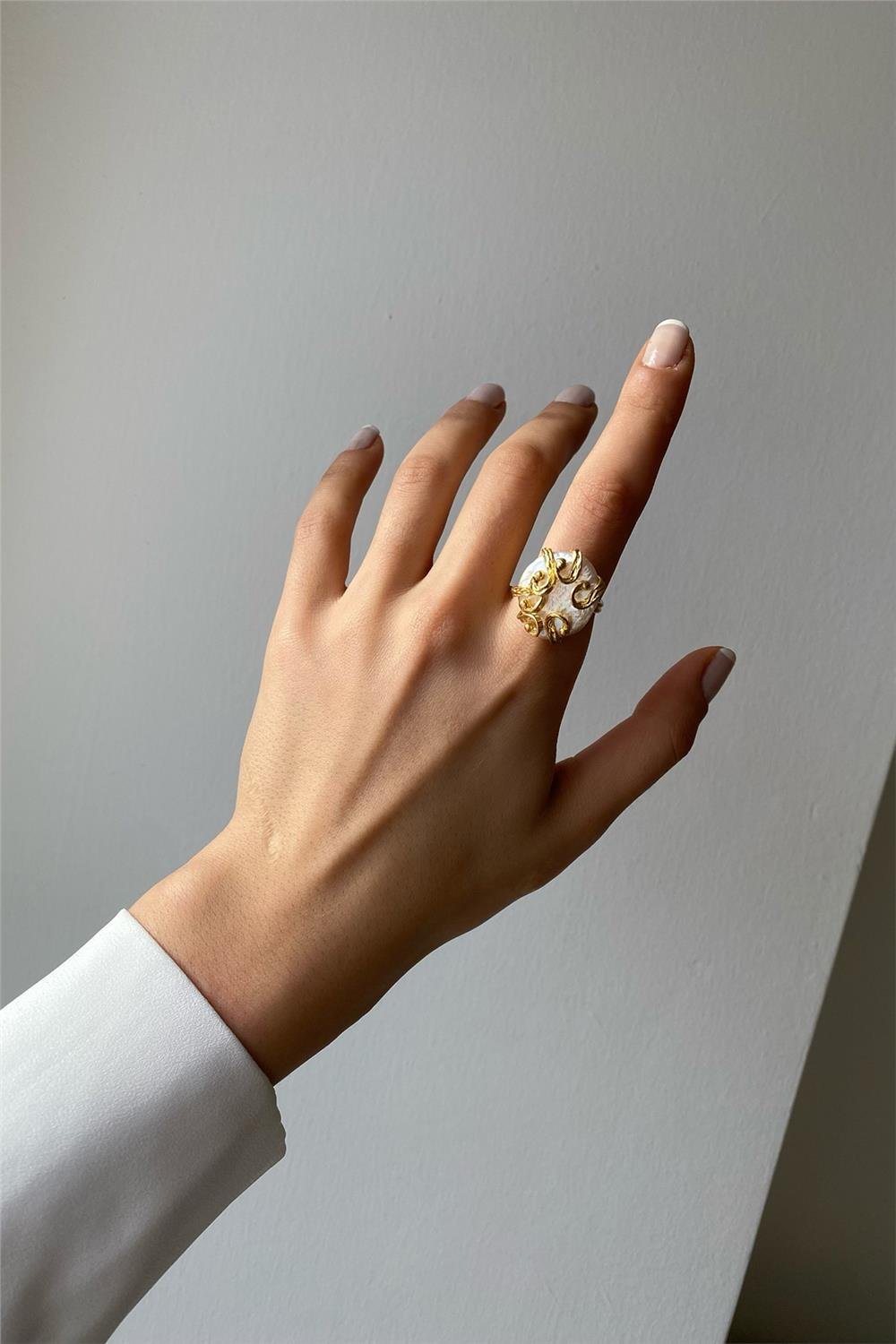 Barok İnci Tasarım Yüzük