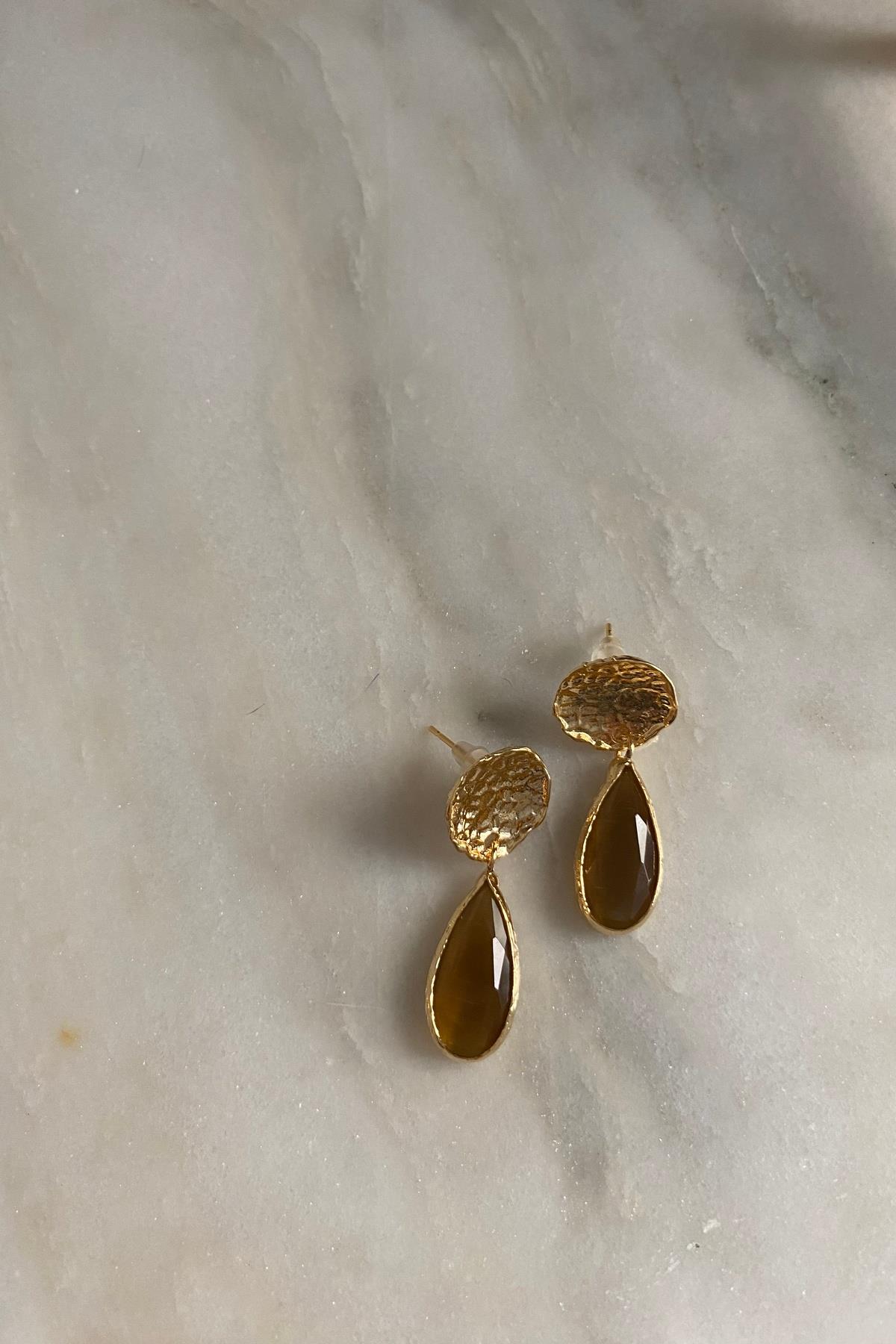 Damla Kedi Gözü Küpe