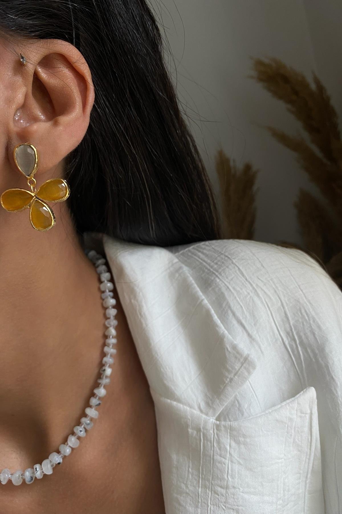 Damla Kesim Kedi Gözü  Tasarım  Küpe 