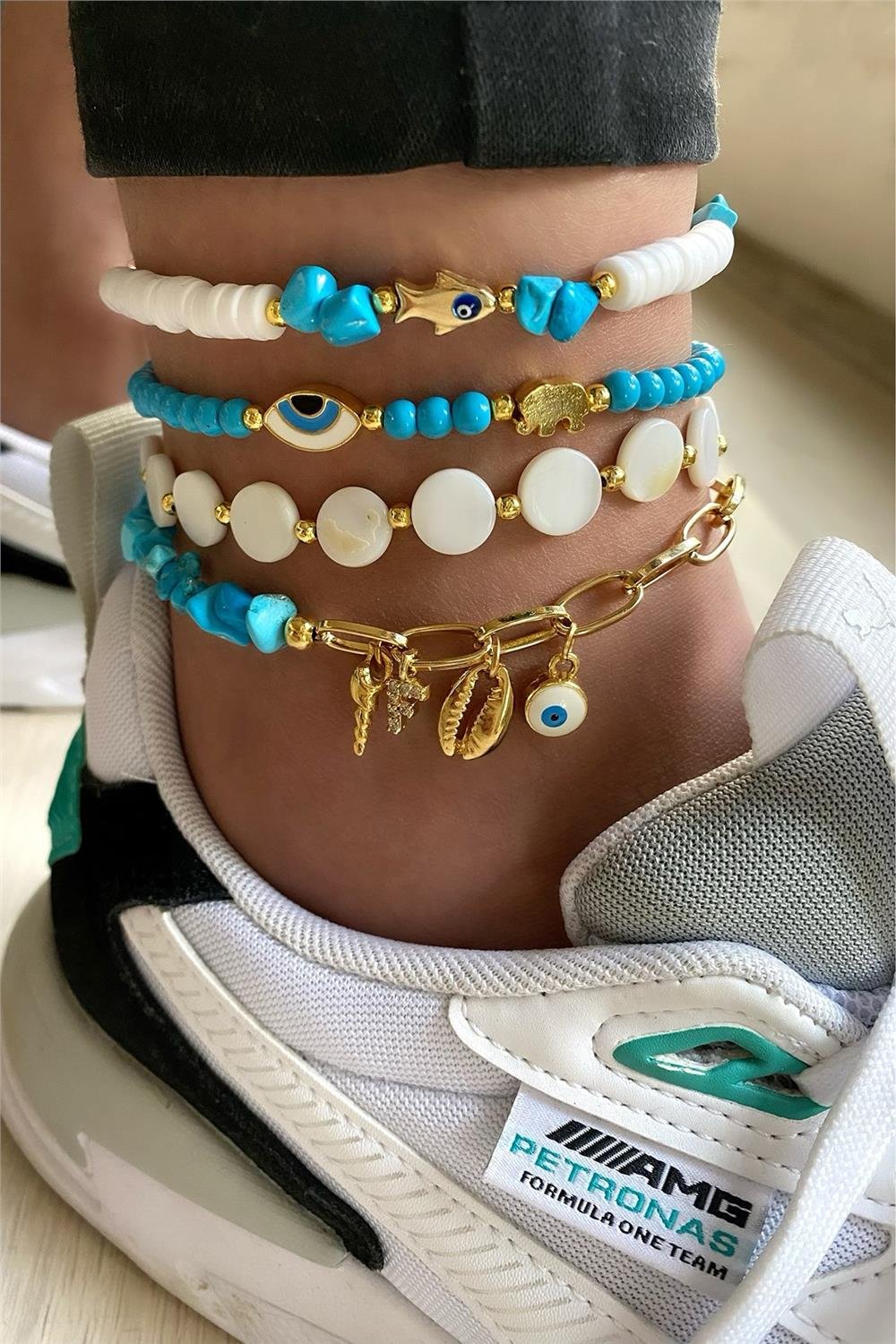 Firuze&Sedef Taşı Halhal Seti (Tüm Set)