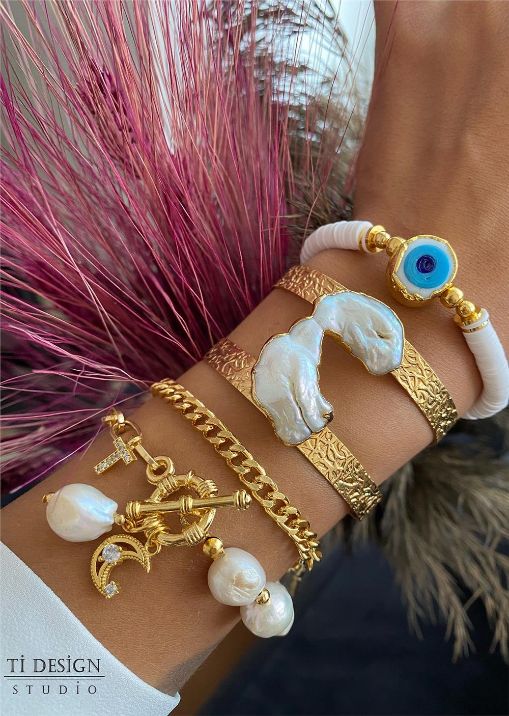 Gerçek Barok İnci Bileklik Seti (Tüm Set)