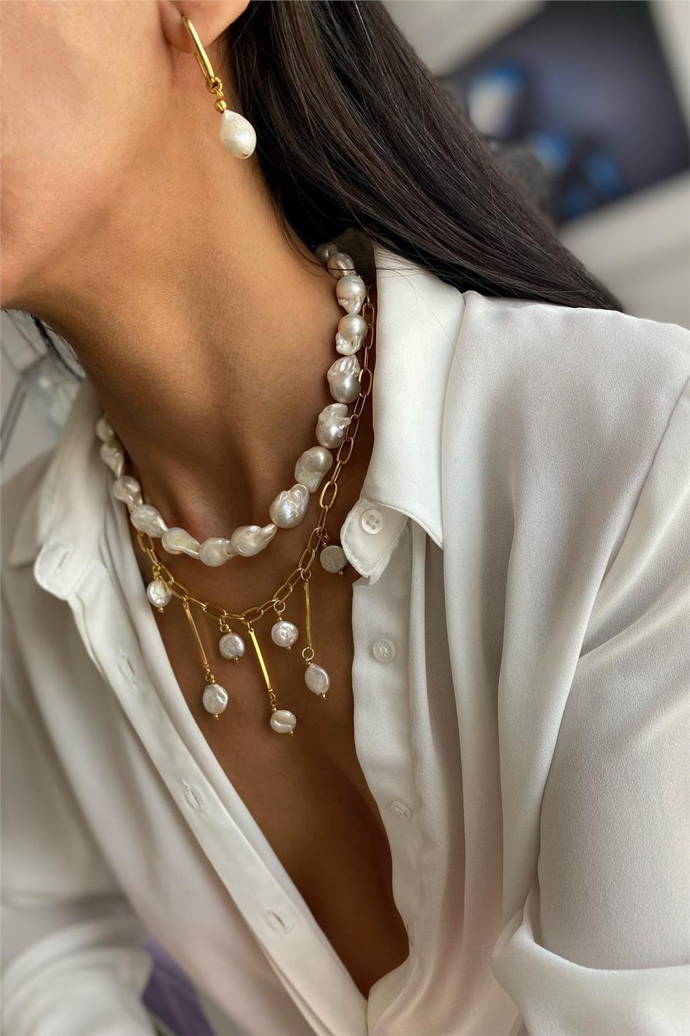 Gerçek İnci Kolye Seti (Tüm Set)