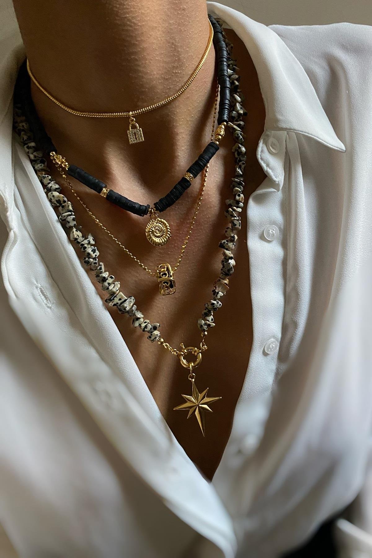 Jasper Taşı Tasarım Kolye Seti (Tüm Set)