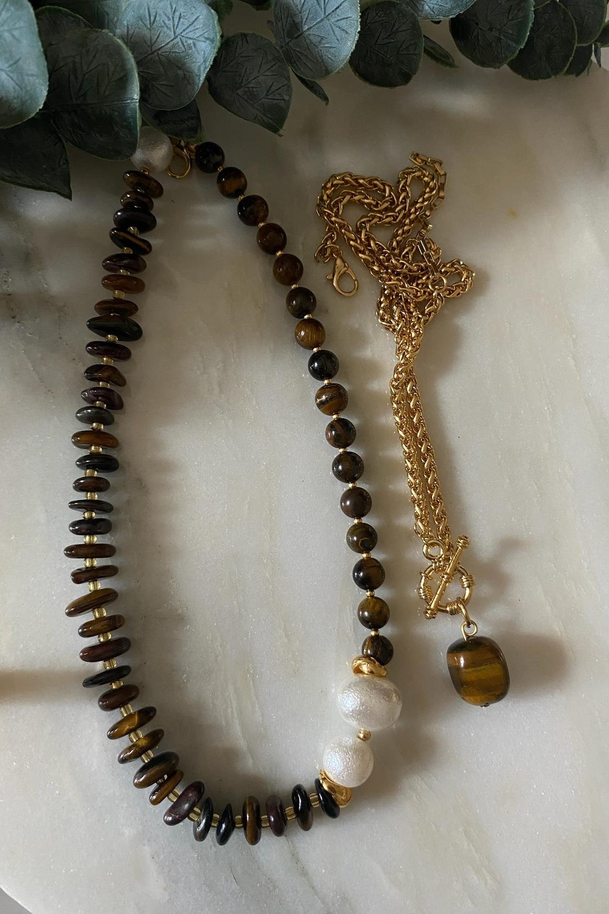 Kaplan Gözü Kolye Seti (Tüm Set)