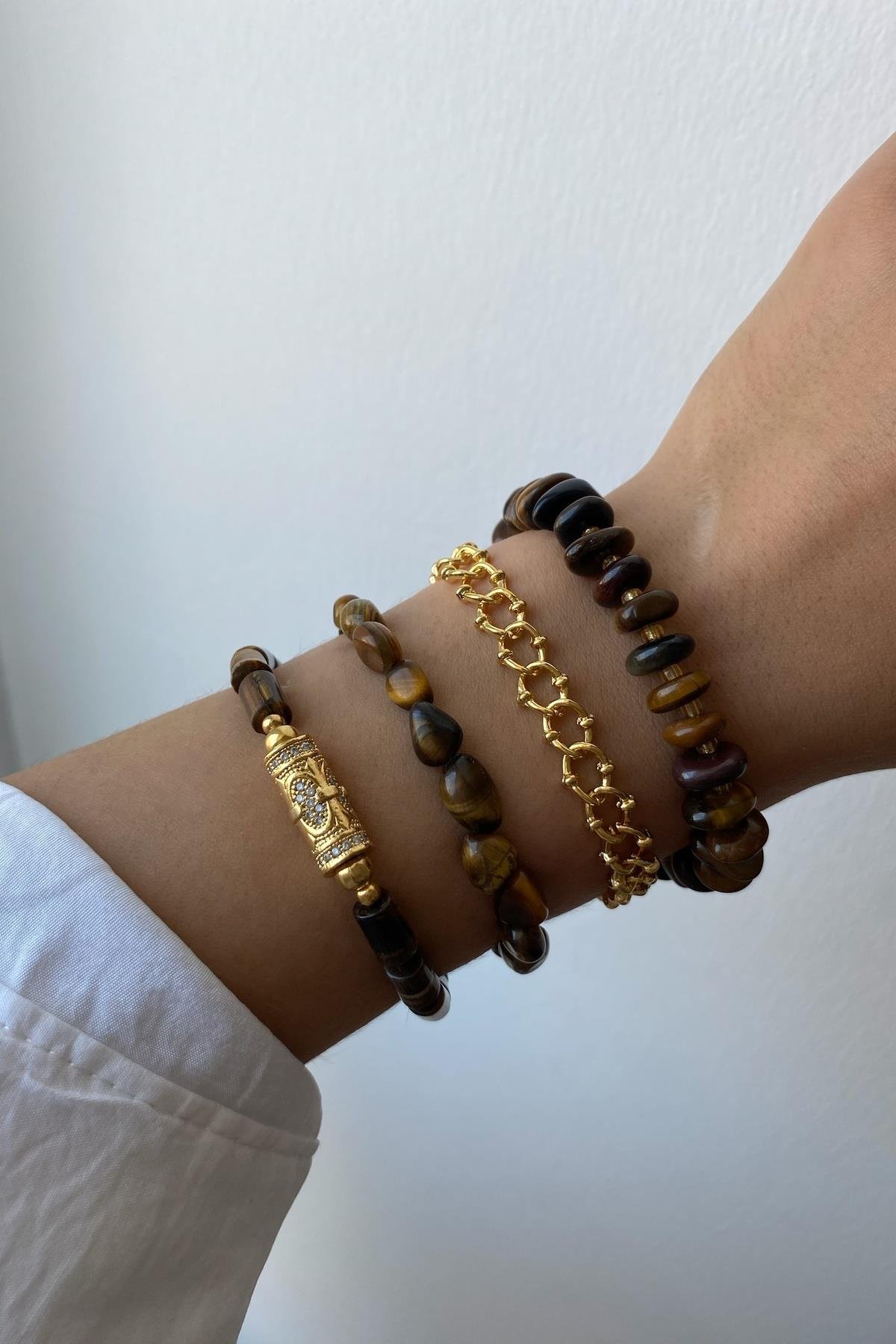 Kaplan Gözü Tasarım Bileklik Seti (Tüm Set) 