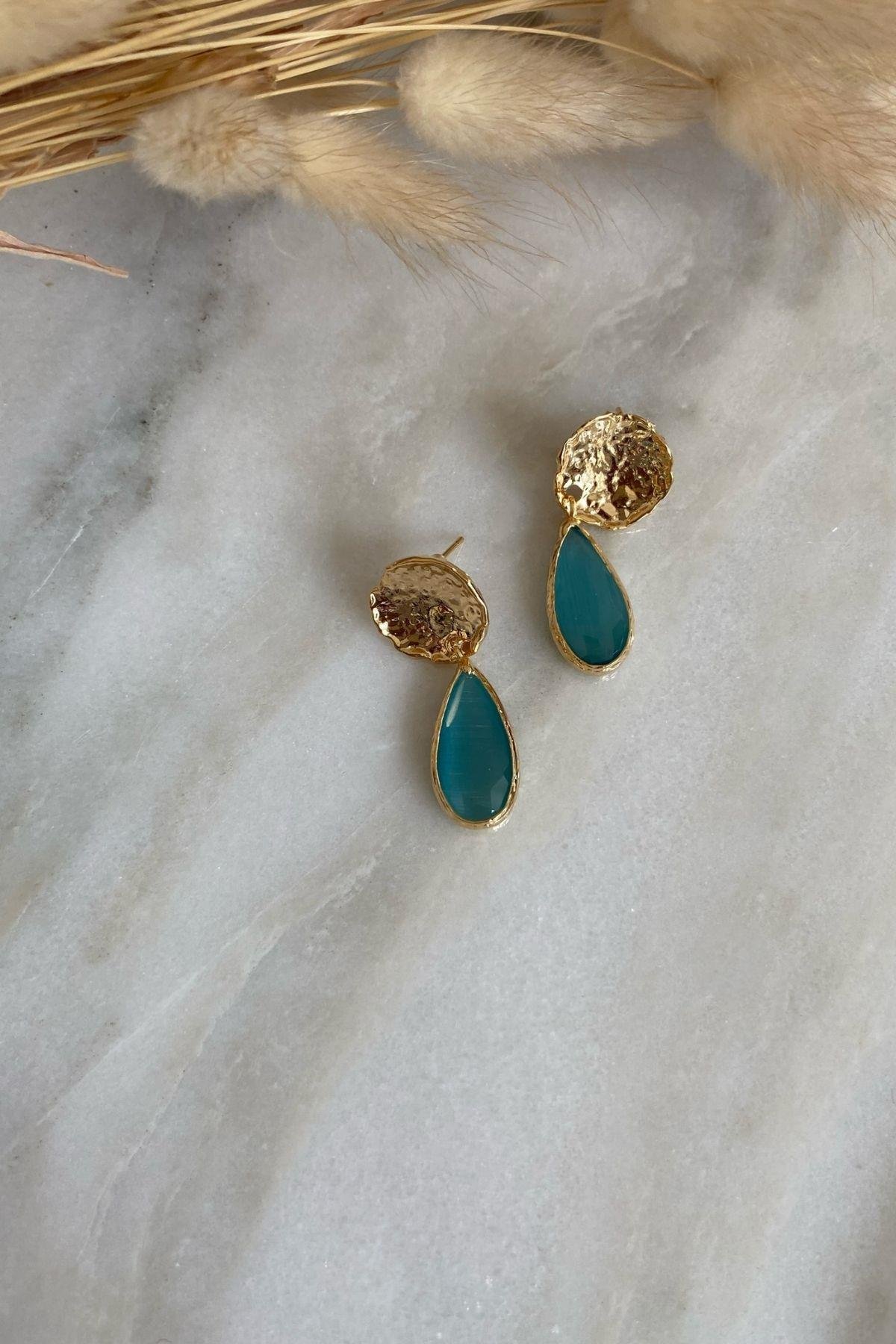 Kedi Gözü Tasarım  Küpe 