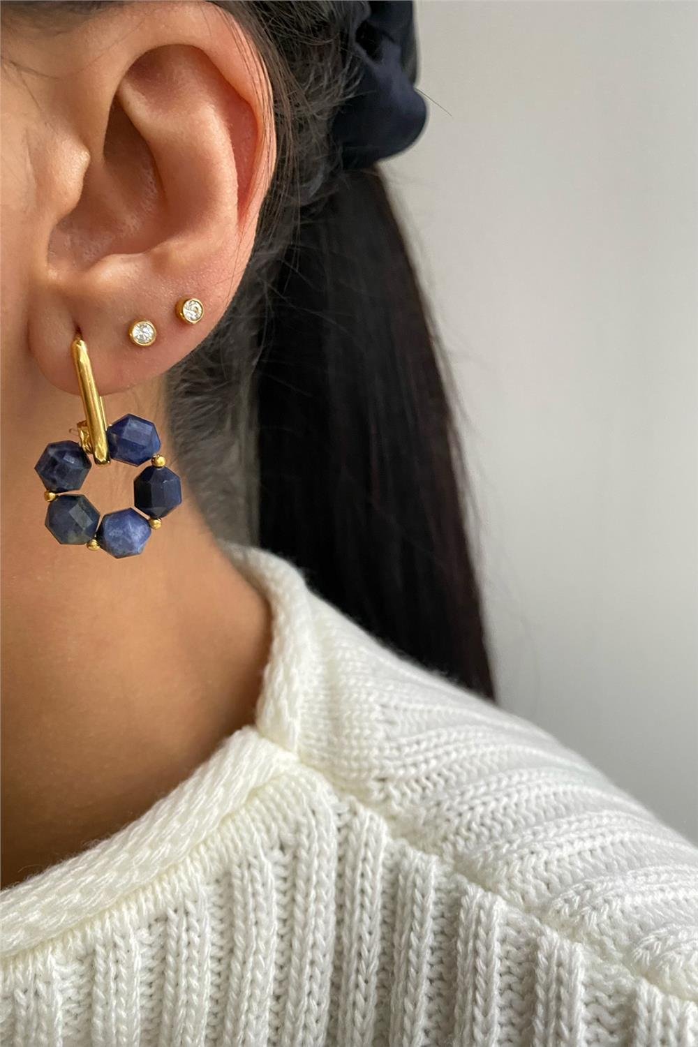 Lapis Taşı Tasarım Küpe