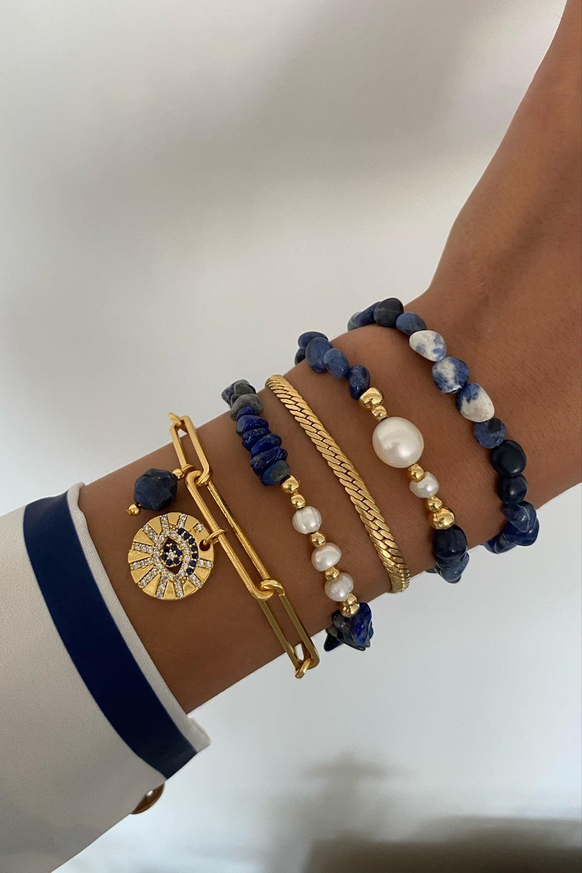 Lapis&İnci Tasarım Bileklik Seti (Tüm Set)