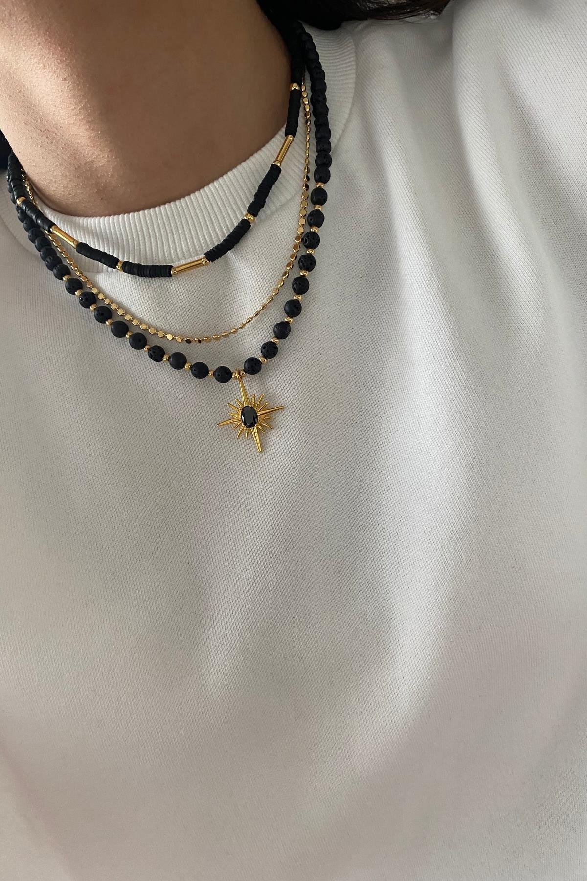 Lav Taşı & Fimo Tasarım Kolye