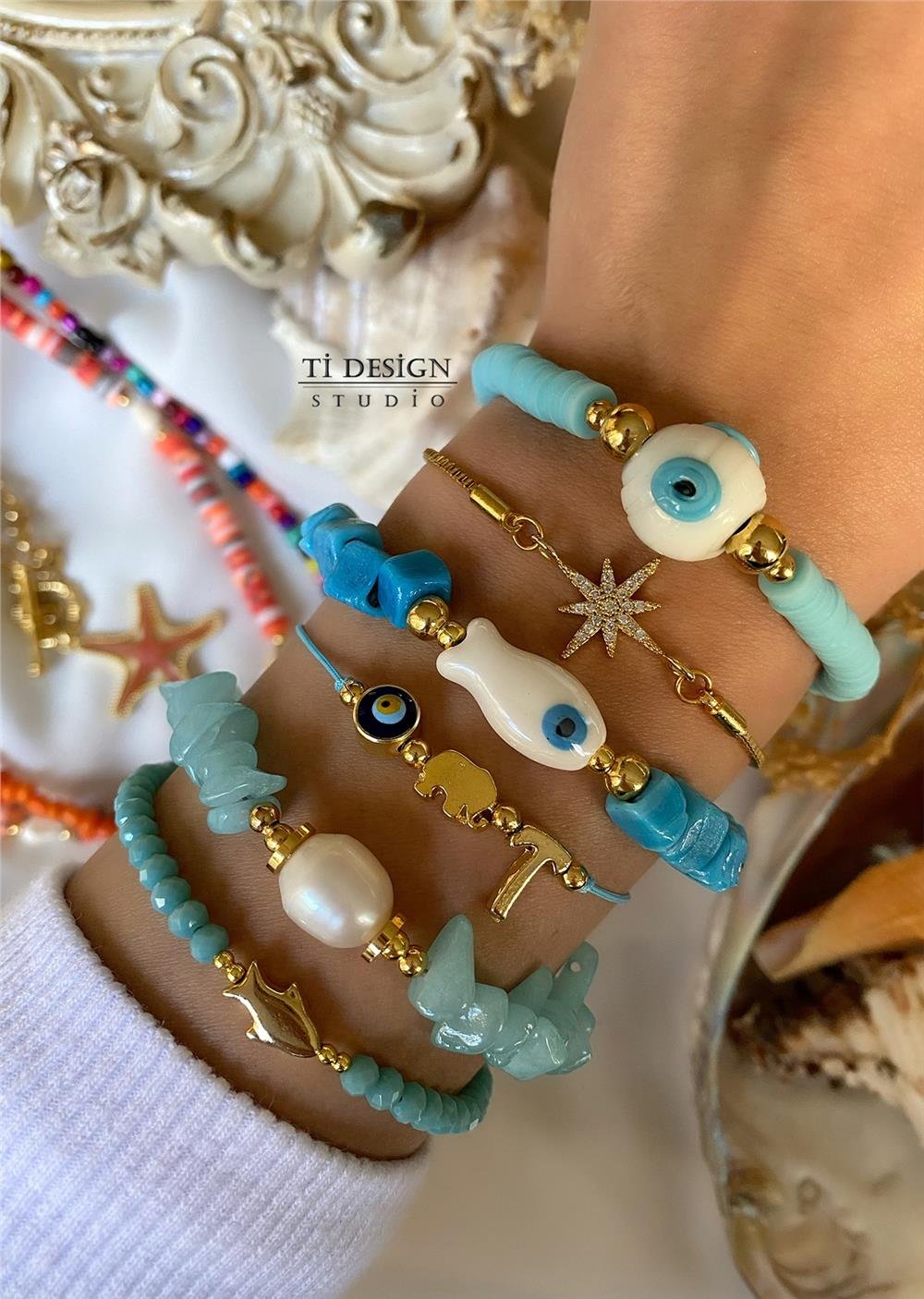 Mavi Murano Bileklik Seti (Tüm Set)