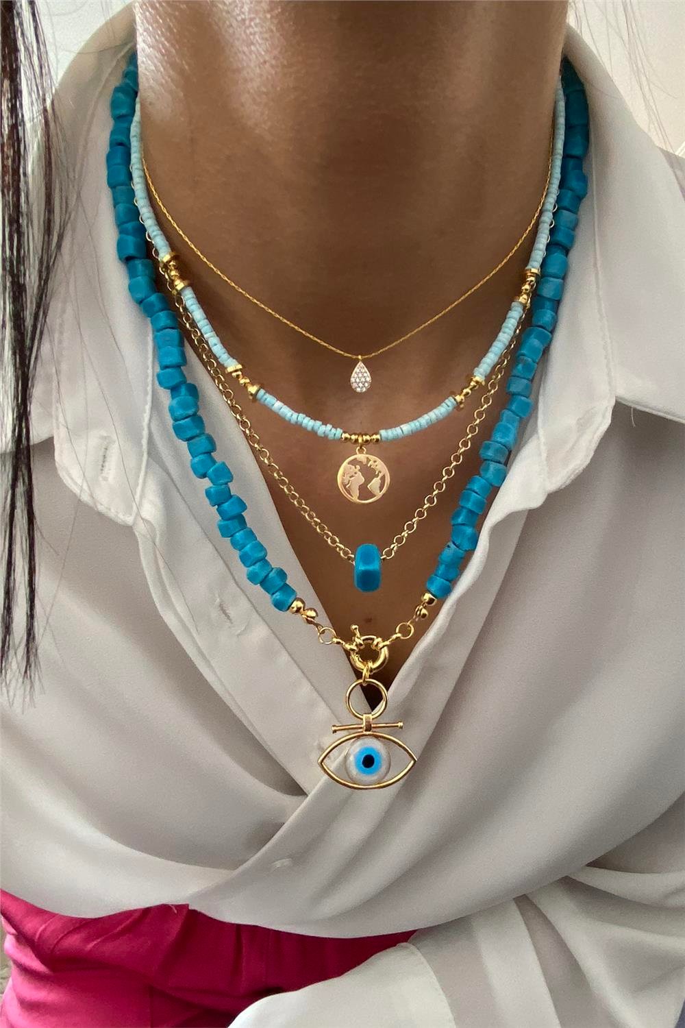 Murano Tasarım Kolye Seti (Tüm Set)