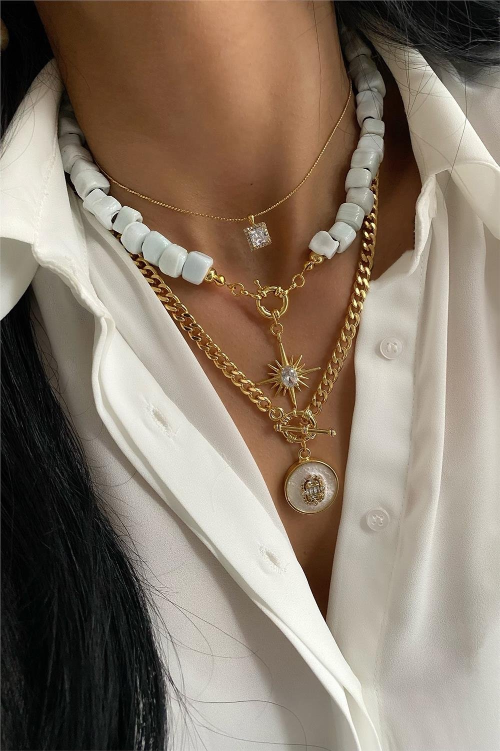 Murano Tasarım Kolye Seti (Tüm Set)