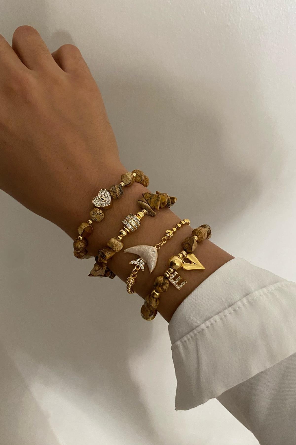 Odun Jasper Taşı Bileklik Seti (Tüm Set)