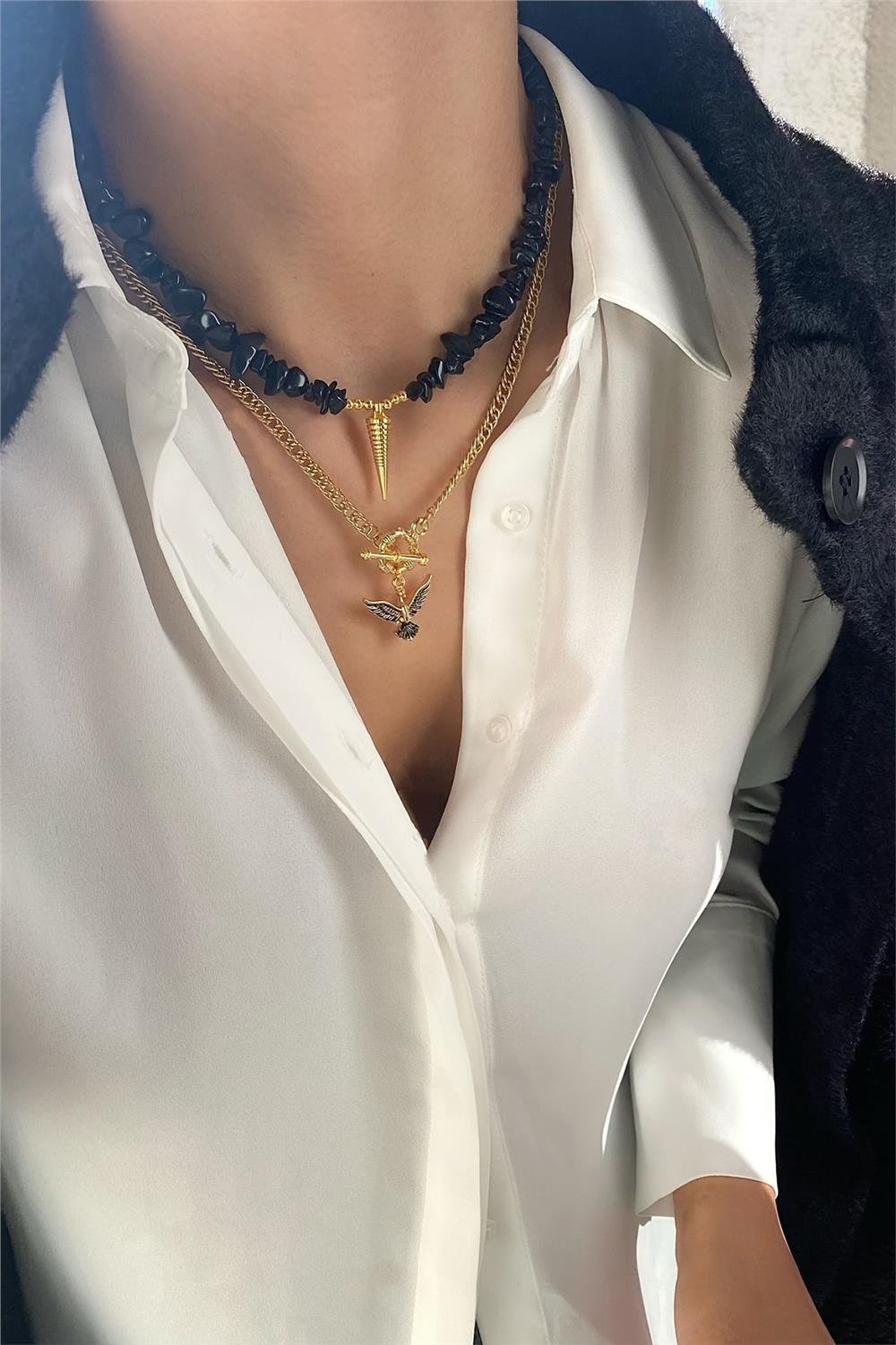 Oniks Taşı Kolye Seti (Tüm Seti)