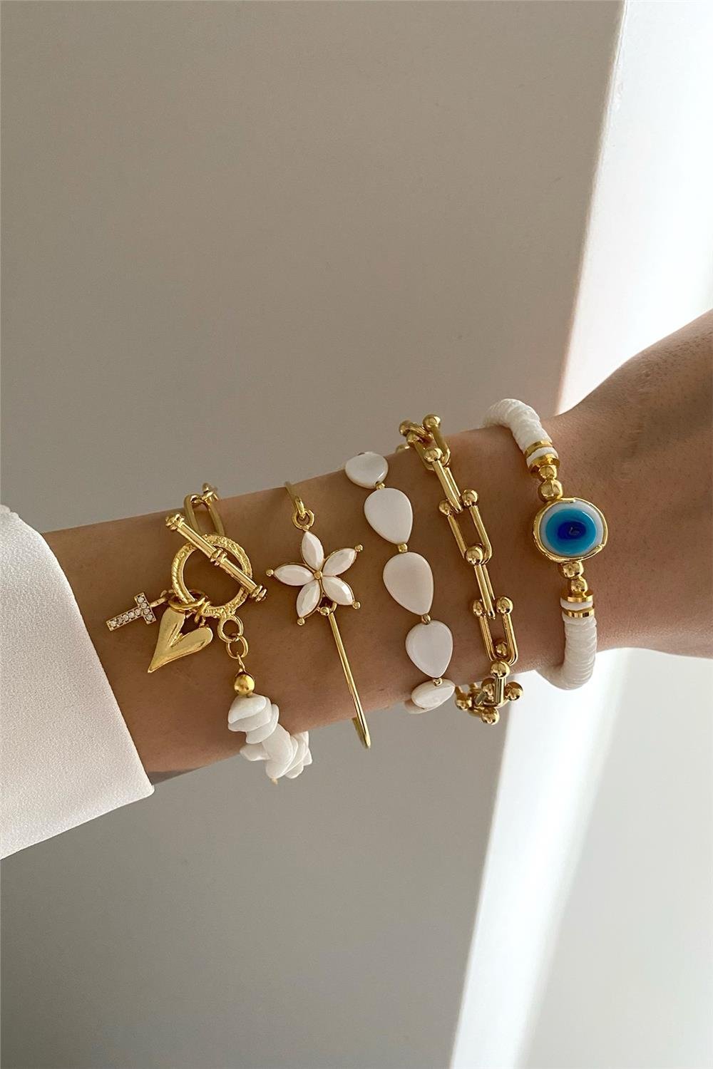 Sedef Taşı Tasarım Bileklik Seti (Tüm Set)