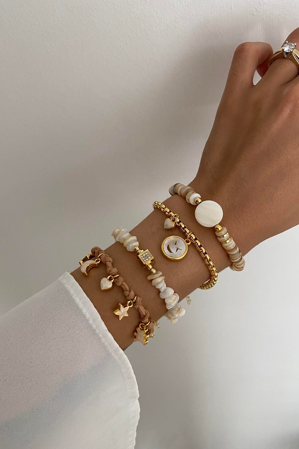 Sedef Taşı Tasarım Bileklik Seti (Tüm Set)