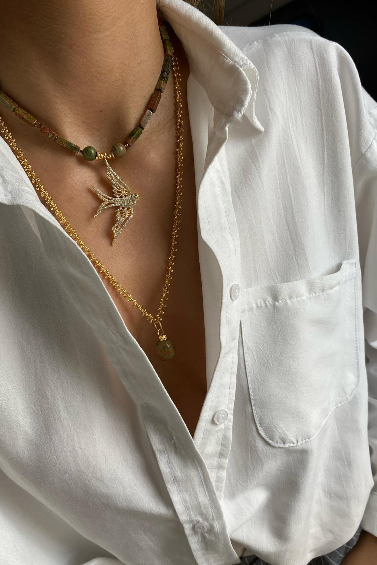 Unakit Taşı Kolye Seti (Tüm Set) 