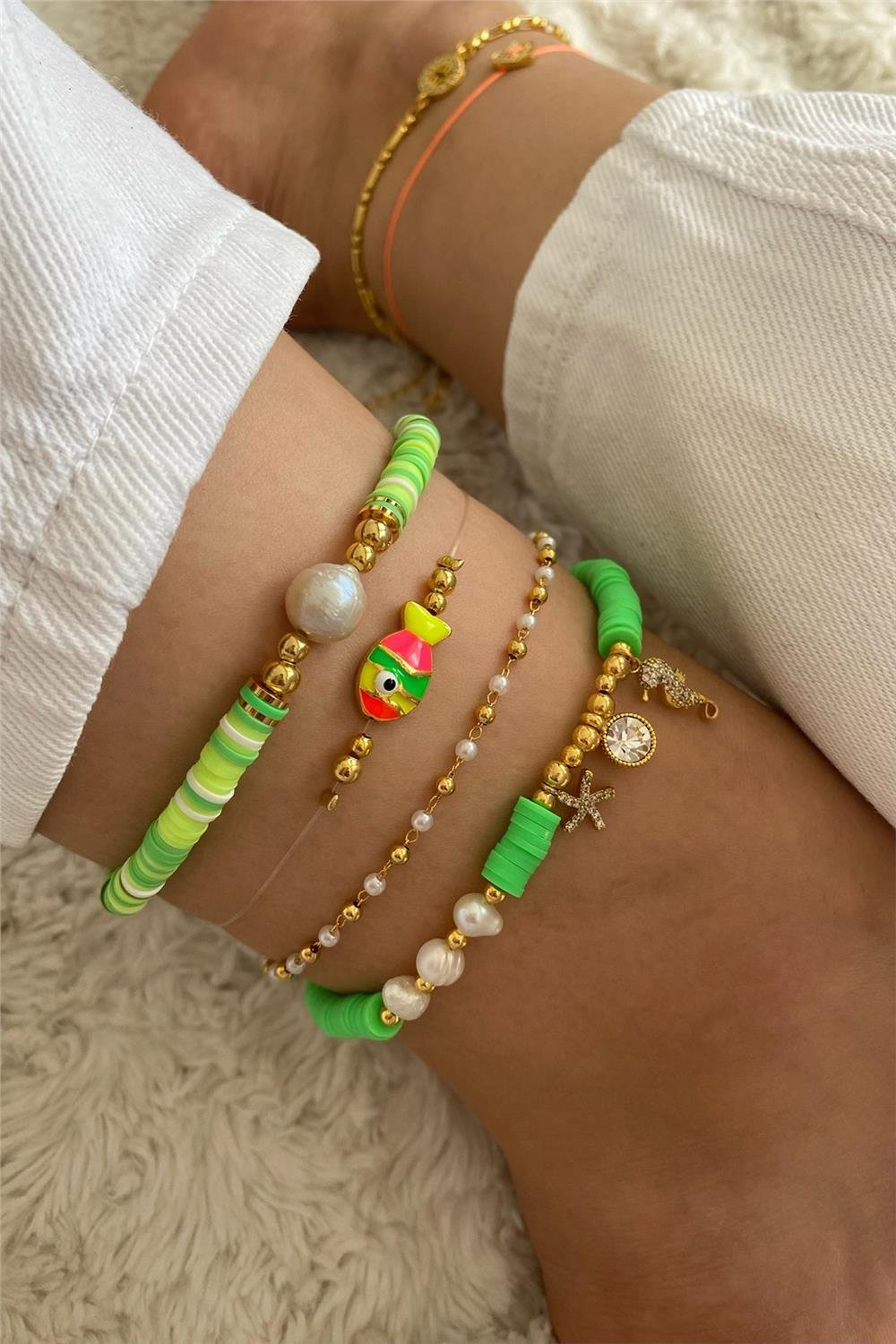 Yeşil Tasarım Halhal Seti (Tüm Set)