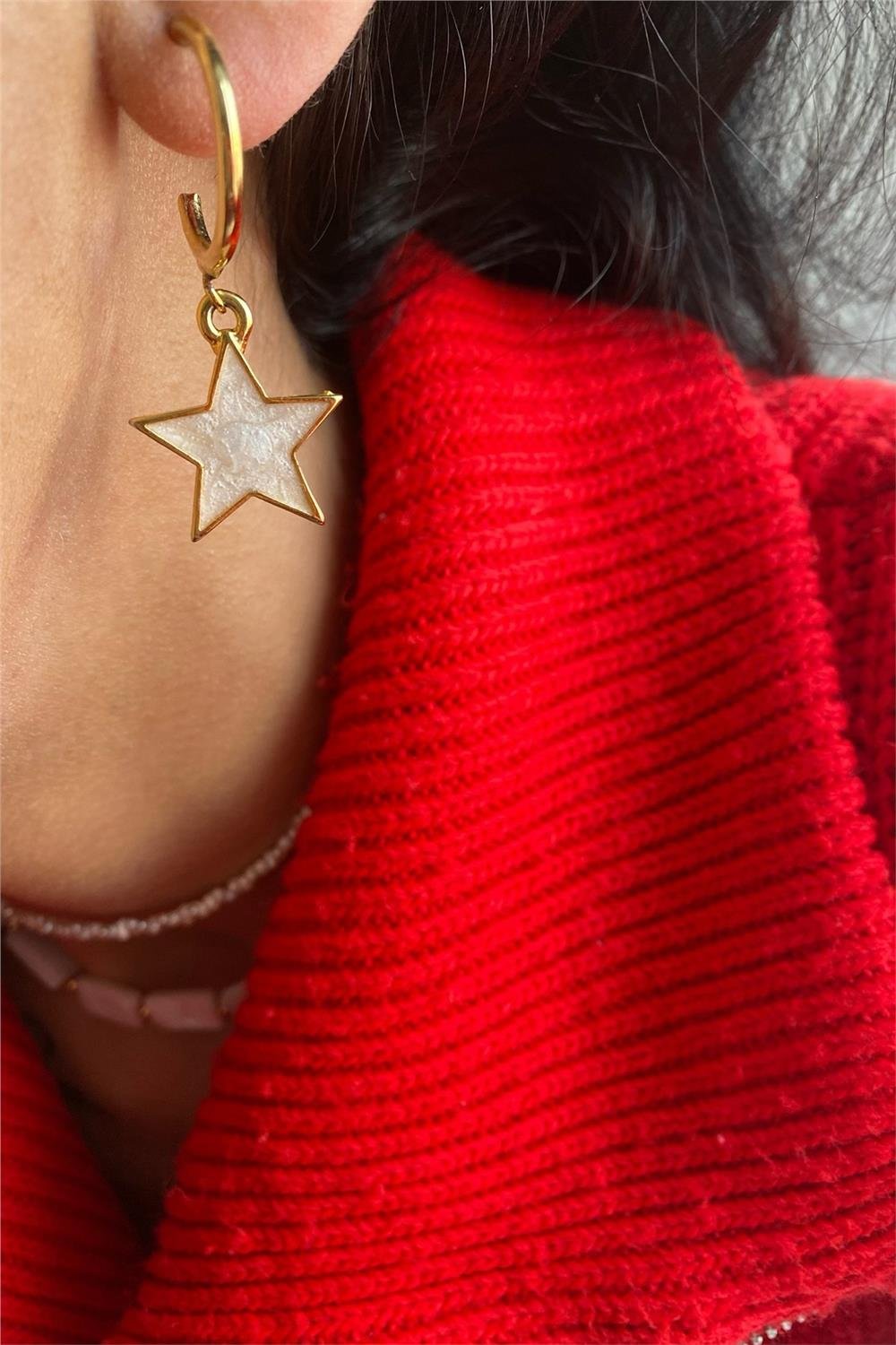 Yıldız Sedefli Küpe