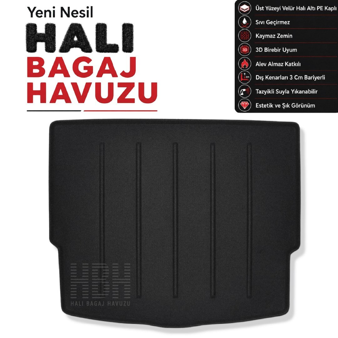Nissan X-Trailer 7 Kişilik Elektirikli Halı Bagaj Havuzu (2022 ve Sonrası)
