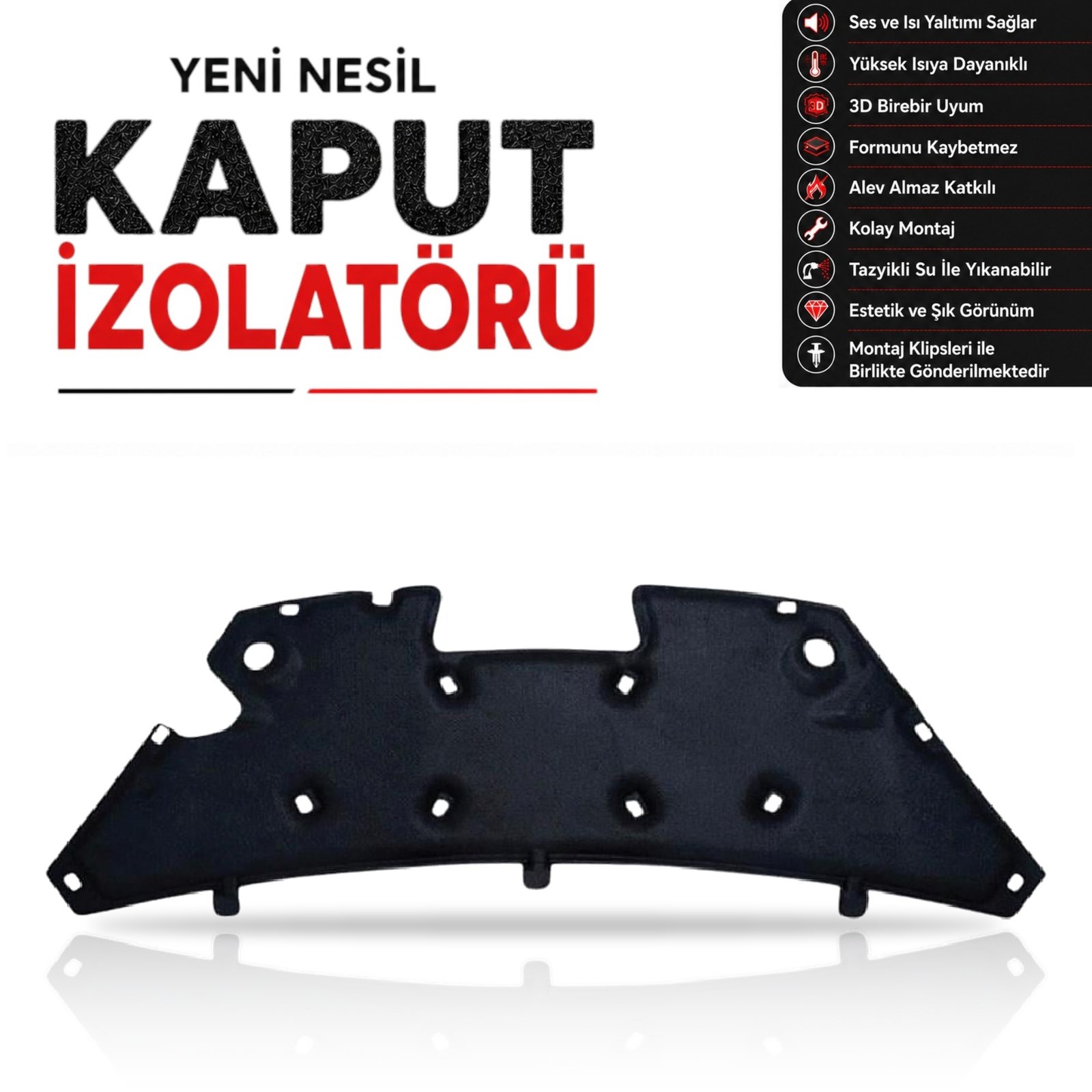 Ford Tourneo Courier Kaput Altı İzolatörü (2014 - 2023 Arası)