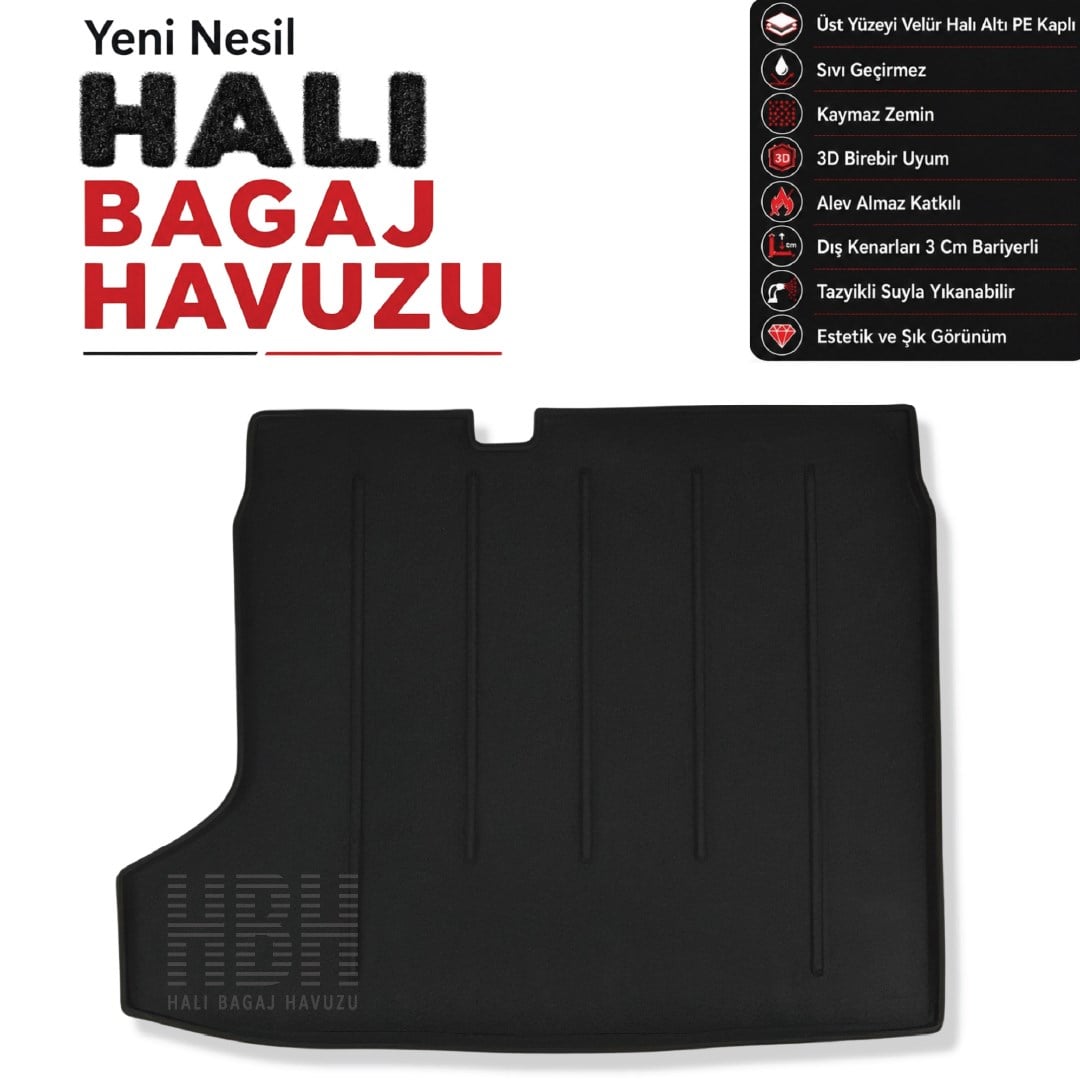Peugeot 508 Sedan Ses Sistemli Halı Bagaj Havuzu (2011 - 2019 Arası)