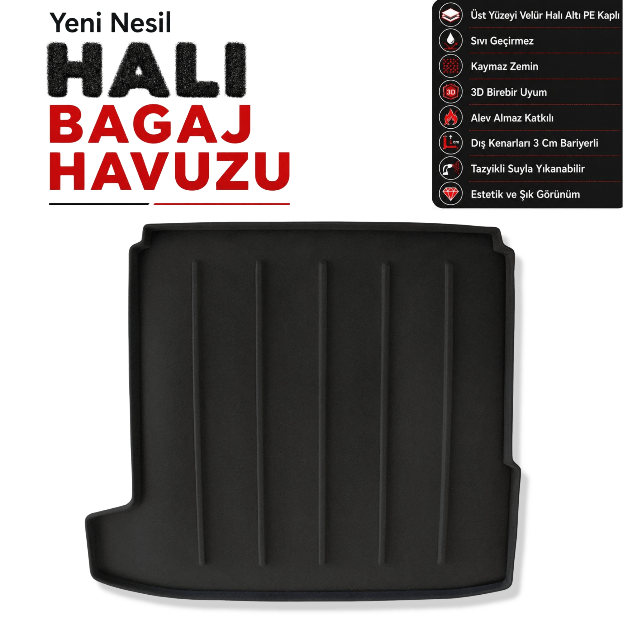 Opel Astra J Sedan Halı Bagaj Havuzu (2019 Sonrası)