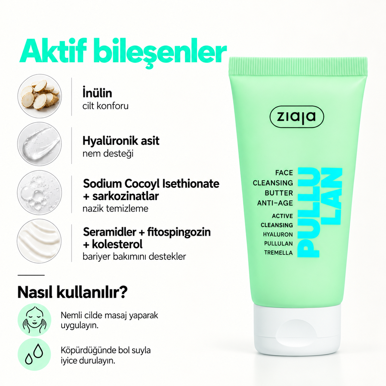 ZIAJASHOP - Ziaja - Ziaja Pullulan Yaşlanma Karşıtı Yüz Temizleme Balmı 75 ml