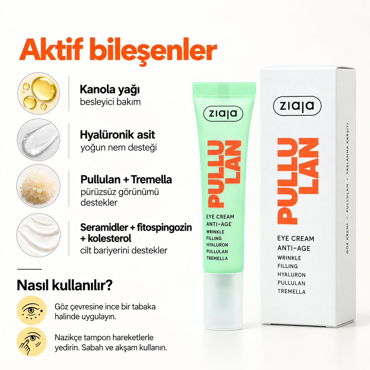 ZIAJASHOP - Ziaja - Ziaja Pullulan Yaşlanma Karşıtı Göz Kremi 15 ml
