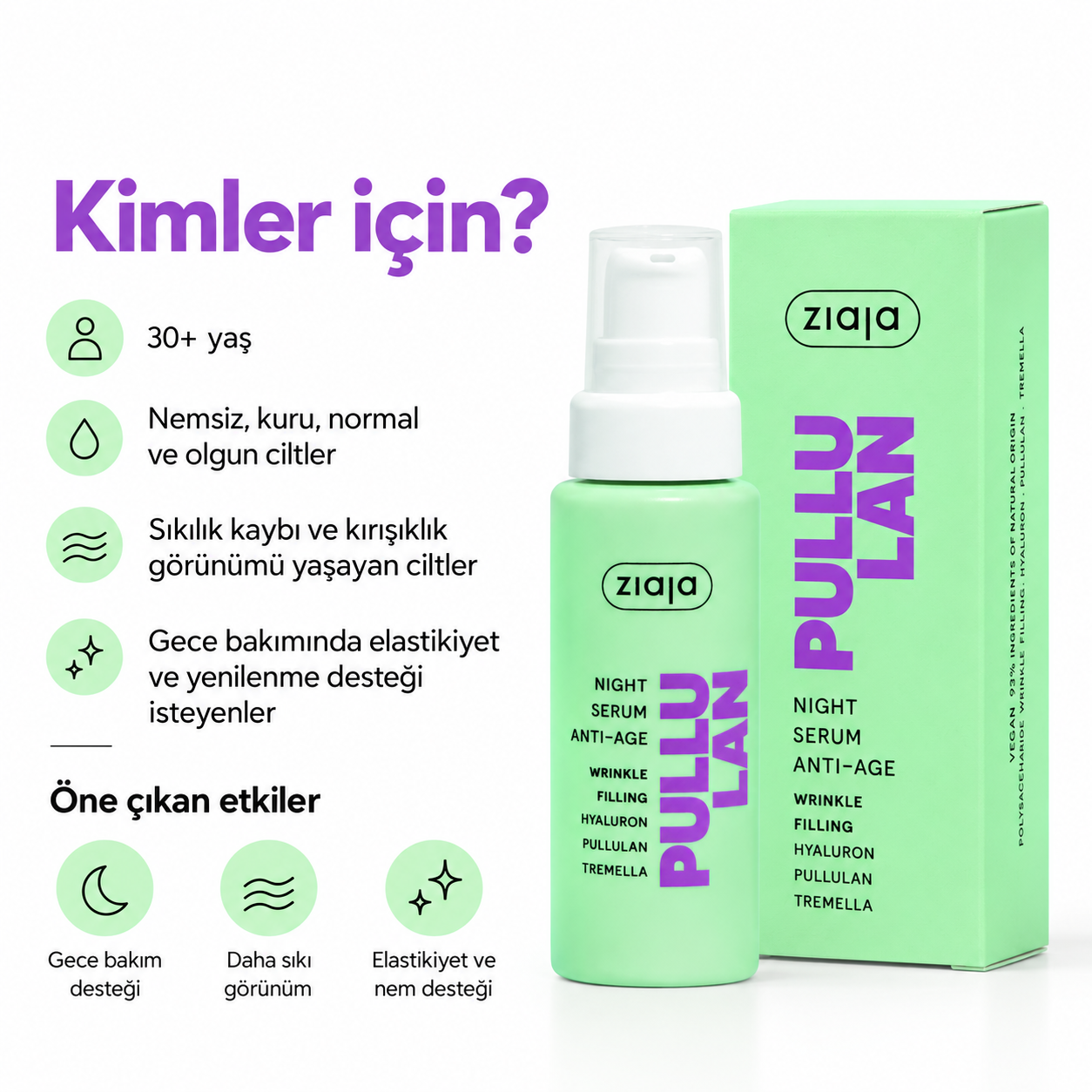 ZIAJASHOP - Ziaja - Ziaja Pullulan Yaşlanma Karşıtı Gece Serumu 50 ml