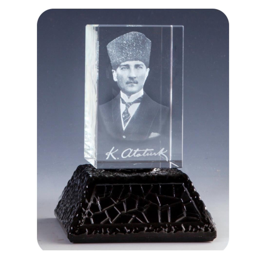 Kıbrıs Atatürk Özel Üretim Kristal Plaket