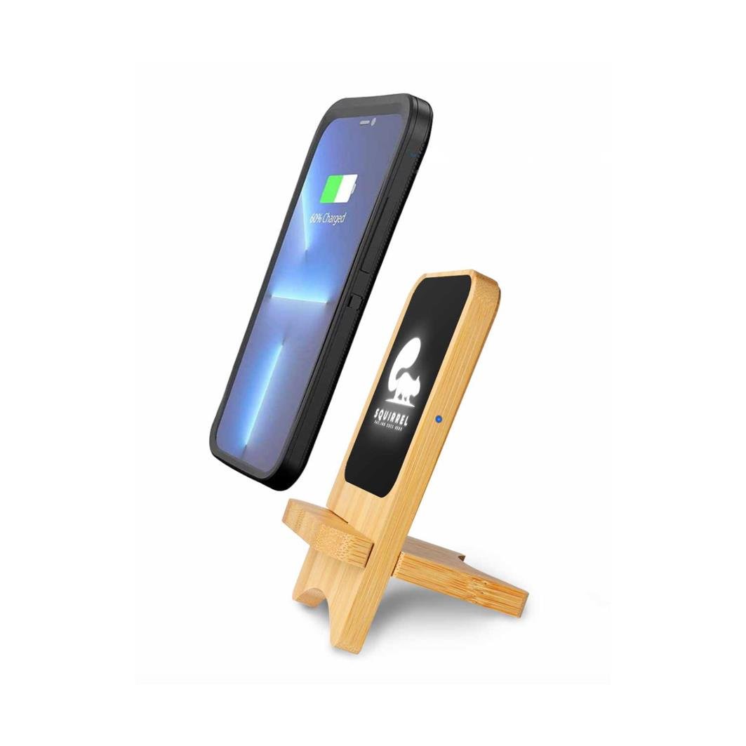 Kıbrıs Bambu Telefon Standlı Wireless Şarj Cihazı
