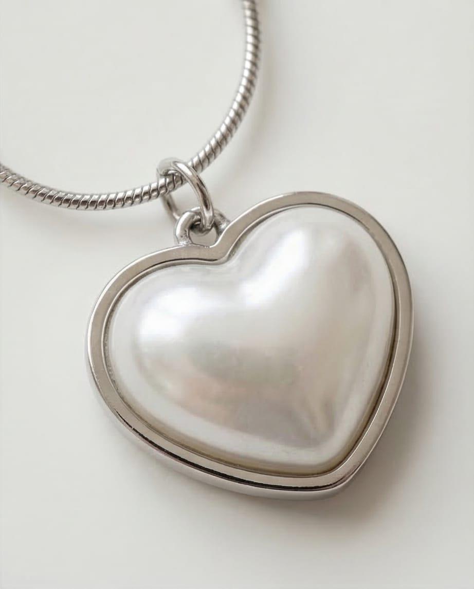 Bombeli Mine Kalp Kolye Silver