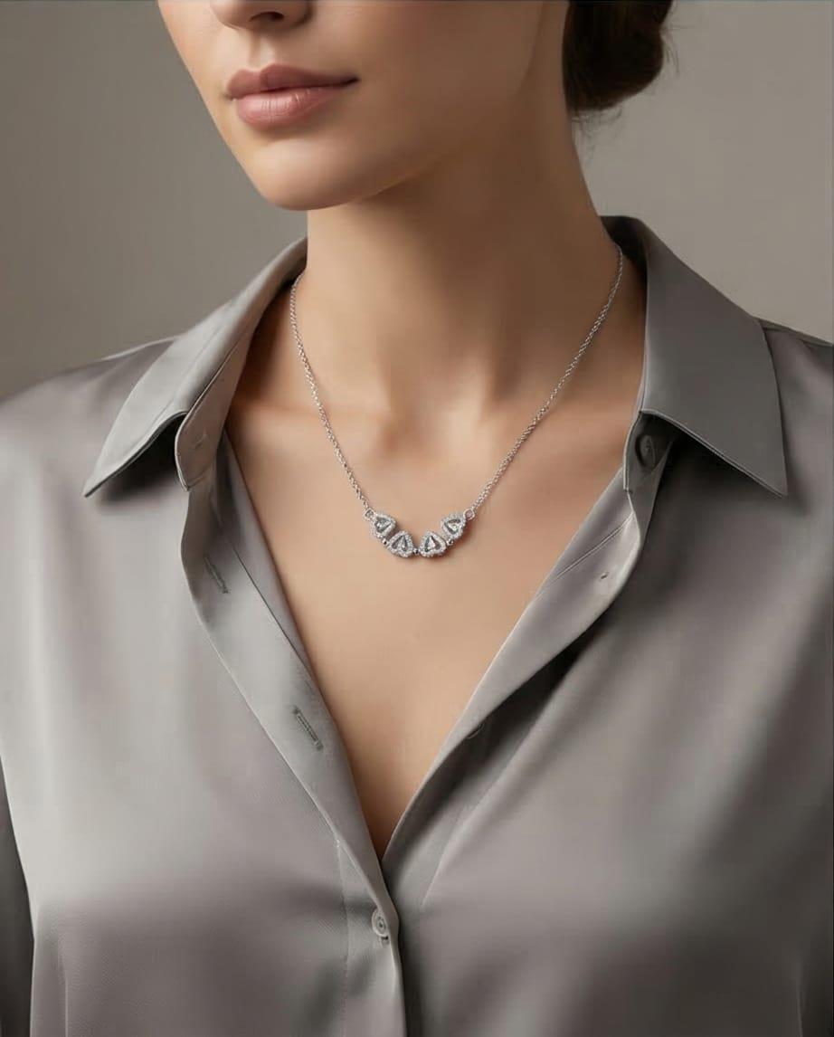 Mıknatıslı Kalp Kolye Silver