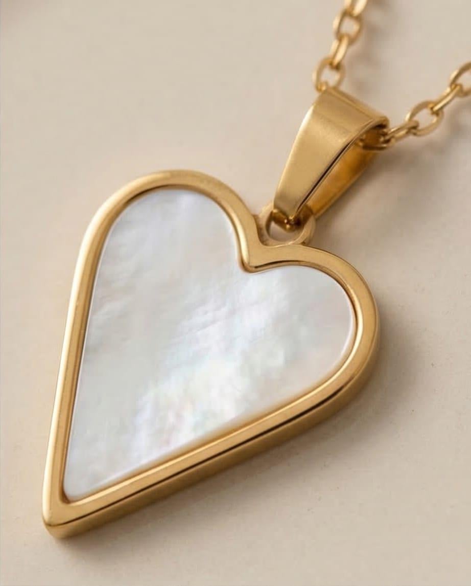 Mineli Pres Kalp Kolye