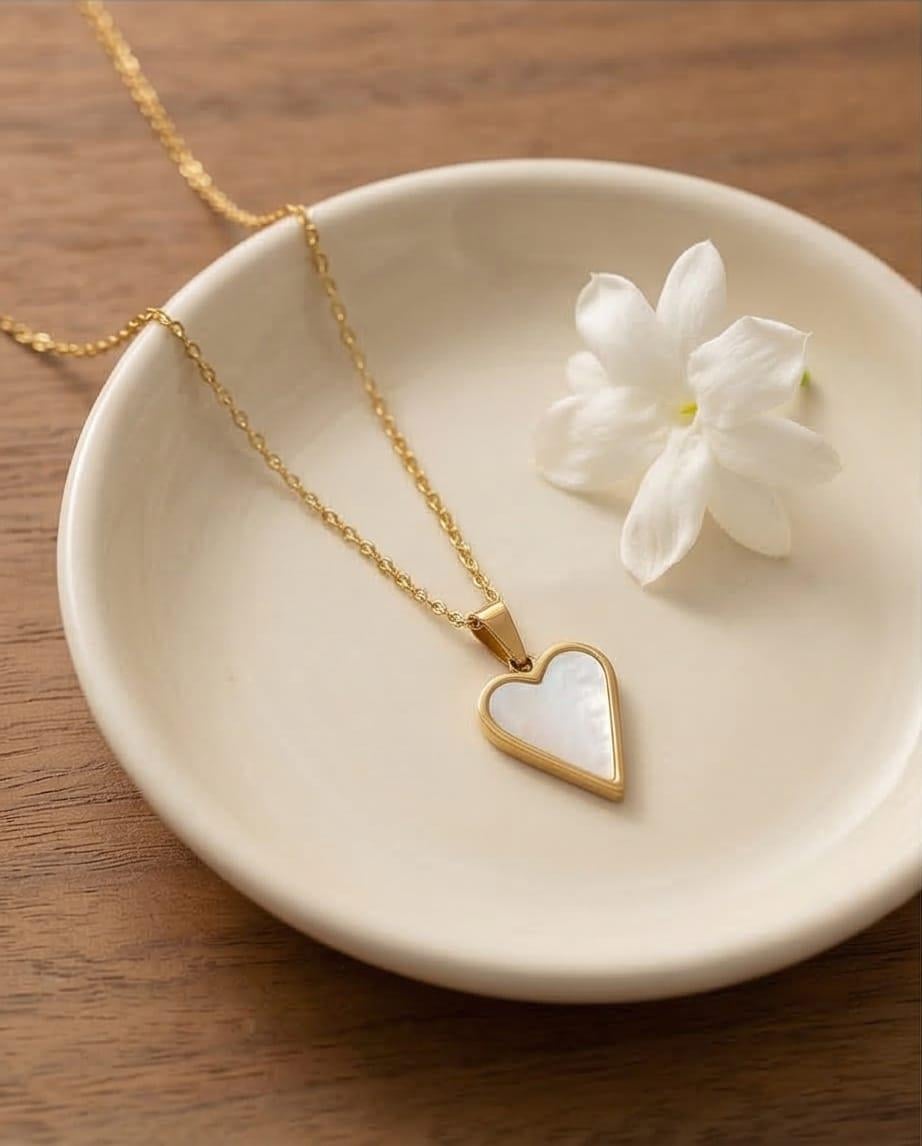 Mineli Pres Kalp Kolye