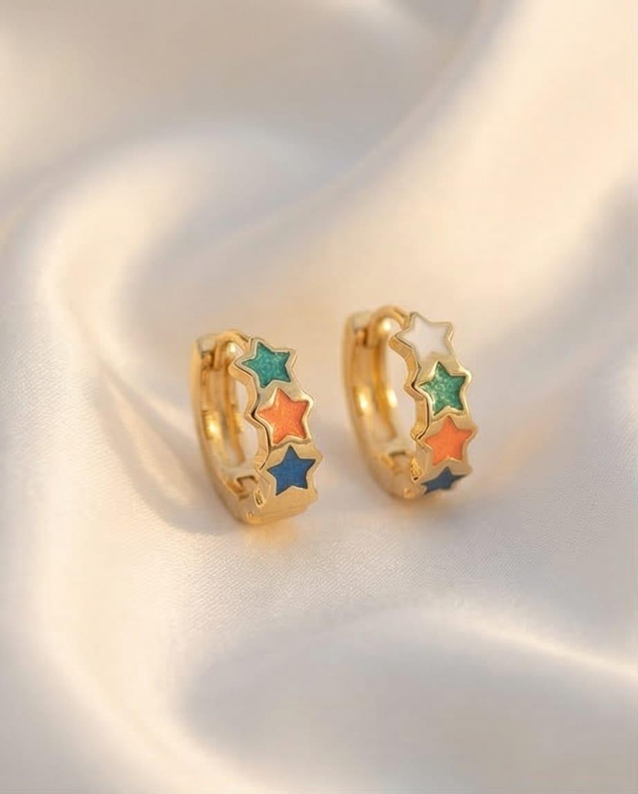 Renkli Yıldız Küpe