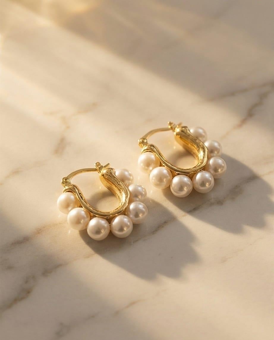 Sıralı İnci Model Küpe