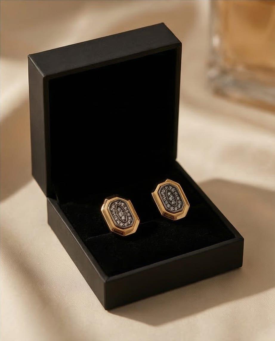 Taşlı Altıgen Küpe