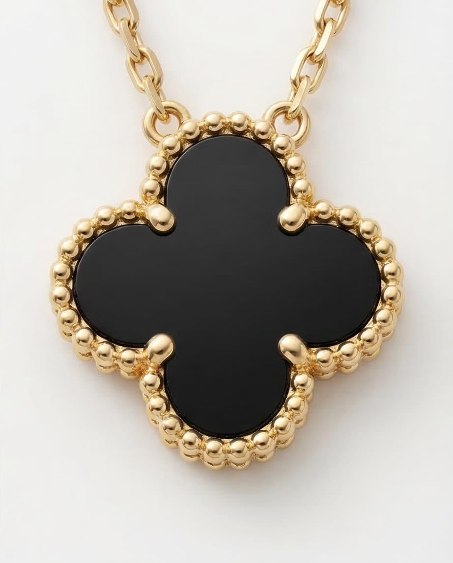 Tekli Siyah Van Cleef Kolye